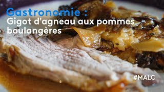 Gastronomie  gigot dagneau aux pommes boulangères [upl. by Anuahsar331]