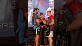 Devon larrat vs Oleg Petranko faceoff armwrestlingdevonlarratt faceoff armwrestlingupdates [upl. by Humfrey]