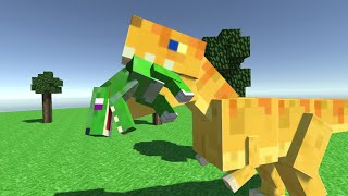 TRex vs Raptors  Minecraftlike Animation [upl. by Cohn]