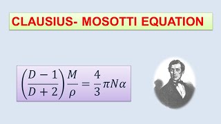 CLAUSIUS MOSOTTI EQUATION BScIII [upl. by Ardied]