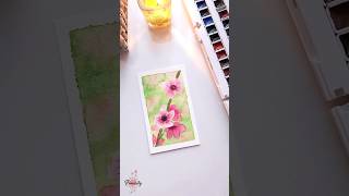 Watercolor painting spring pink flower painting art watercolor tutorial painting shorts [upl. by Farrison]