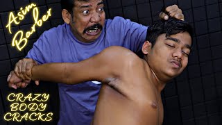 Crazy Body Cracks by Asim Barber  Head Massage amp Hair Cracking  Neck Cracking  Deep Tissue ASMR [upl. by Corsetti]