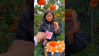 Enjoy Delicious Juicy Orange with Rural Farmer  Amazing Orange 🍊🍊 Garden shorts satisfying [upl. by Bac780]