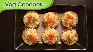 Veg Canapes  Vegetarian Quick Bite Snack Recipe  Ruchis Kitchen [upl. by Ahcsim590]