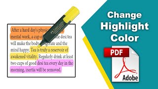 How to change highlight color in a pdf file Edit PDF using Adobe Acrobat Pro DC [upl. by Mellman375]