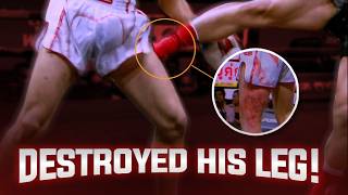 HOW TO DESTROY A LEG WITH LOW KICKS  Rajadamnern World Series [upl. by Ambert]