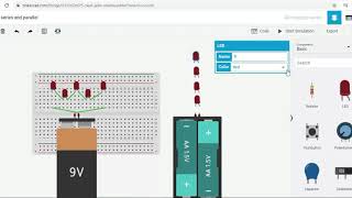 Seriesparallel circuit using Tinkercad  Basic electronics [upl. by Nerrual]