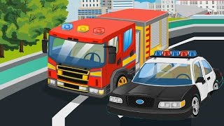 МАШИНКИ Мультики для детей 🚒🚓 Пожарная и Полицейская Машина Машины Помощники Мультфильмы 2017 [upl. by Nnel]