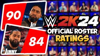 WWE 2K24 Amazing Roster Ratings Reveal [upl. by Noirda]