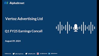 Vertoz Advertising Ltd Q1 FY202425 Earnings Conference Call [upl. by Llenrev]