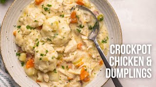 Crockpot Chicken and Dumplings l The Recipe Rebel [upl. by Lotsyrk]