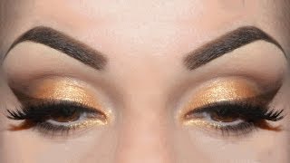 Trucco occhi oro e marrone  Beautydea [upl. by Amlas]