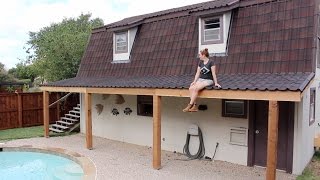 How To Build a Covered Patio  DIY Porch Part 1 [upl. by Ahsilra351]