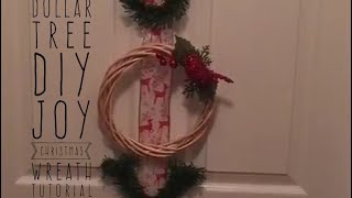 DIY Dollar Tree Christmas JOY Wreath Tutorial [upl. by Nyret743]