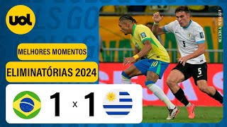 BRASIL 1 X 1 URUGUAI  ELIMINATÓRIAS PARA A COPA DO MUNDO 2026 VEJA OS MELHORES MOMENTOS [upl. by Laamak130]