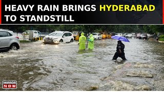 Red Alert For Hyderabad Amid Heavy Rain 6 Dead So Far Tgana Dy CM Visits Flooded Areas  Top News [upl. by Ihcas425]