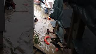 Flooding in Mandaue City Philippines displaces hundreds [upl. by Idroj]