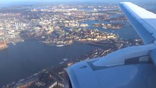 Brussels Airlines Suchoi Superjet 100 Scenic Approach to Bromma with beautiful view on Stockholm [upl. by Dianthe]