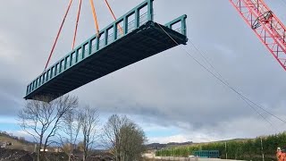 HAWICKS NEW WEENSLANDBURNFOOT FOOTBRIDGE PUT INTO PLACE PT 1 [upl. by Rubinstein559]