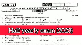 11th Chemistry Half Yearly Exam😄 Question Paper 2024 💯  11th Chemistry HalfYearly Question Original [upl. by Zsolway]