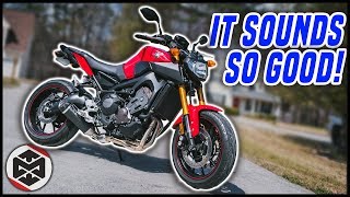 Yamaha MT09 LeoVince Full Exhaust System Install amp Sound Test [upl. by Tnomel280]