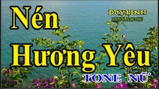 KARAOKE Nén Hương Yêu  Karaoke  Tone Nữ  Nhạc Sống [upl. by Ratib]