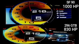 2022 Ferrari SF90 Stradale 1000 HP vs Ferrari 296 GTB 830 HP Acceleration 0200 kmh [upl. by Amory243]