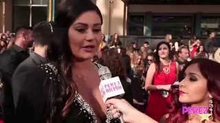 EXCLUSIVE Snooki And JWoww Talk About Prepping For Parenthood At The MTV Movie Awards Watch HERE [upl. by Catt478]