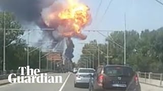 Tanker truck explodes in Bologna Italy [upl. by Ethben14]