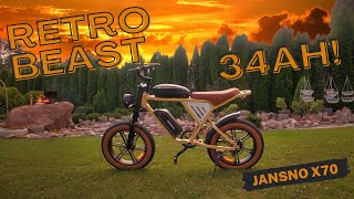 JANSNO X70 Review  A Beautiful 34Ah Retro EBike Beast [upl. by Viridissa]