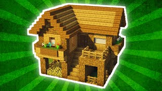 Minecraft  How to Build Wooden House  Simple Survival House Tutorial 4 [upl. by Esli]