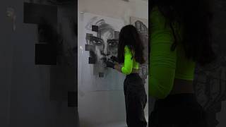 Abstract charcoal portrait drawing artist art [upl. by Atteynek]