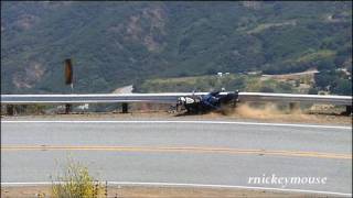 Motorcycle Crash  F4i Hits Guardrail on Mulholland [upl. by Ashley929]