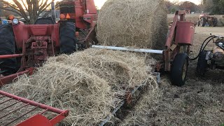 Homemade Rebaler running a few bales Gerraldfarms [upl. by Annayek]