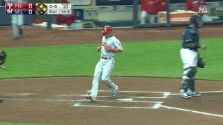 PHIMIL Eickhoff opens the scoring with RBI single [upl. by Odlauso]