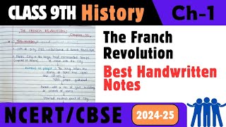 CBSE Class 9 History Chapter 1 The French Revolution Notes  handwritten notes [upl. by Nance]