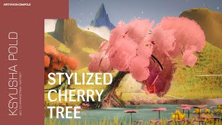 3D Stylized Cherry Tree I Tree It I Photoshop I Make Falling Petals Niagara Unreal Engine [upl. by Zerep]