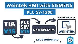 Weintek HMI with SIEMENS PLC  EasyBuilder Pro Online Simulation  TIA Portal to EasyBuilder Pro [upl. by Guimond]