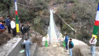 Nepal Suspention Bridge Project completed March 2014  TARA Foundation USA [upl. by Eugatnom275]