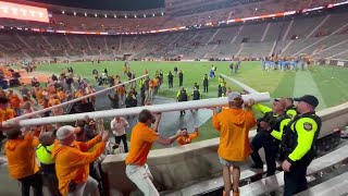 Fans take down the goalposts after Tennessee defeats Alabama [upl. by Twyla]