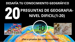 Test de geografia Nivel dificil 120⏳🌍❓🚩testdegeografía [upl. by Yllim]