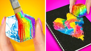 FANTASTIC SCHOOL DRAWING IDEAS  Genius DIY Painting Hacks Funny Situations By 123 GO TRENDS [upl. by Tearle]