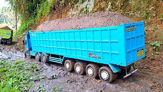 BIKIN PANIK Dump Truk Trailer Hino 500 Muatan PASIR Truk Hino 500 Tronton SALAH JALAN Truk Mogok [upl. by Acinok826]