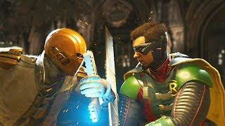 Injustice 2  Red Hood vs Robin  All Intro Dialogue Super Moves And Clash Quotes [upl. by Nashoma910]