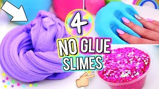 4 Easy DIY Slimes WITHOUT GLUE How To Make The BEST SLIME WITH NO GLUE [upl. by Annah]