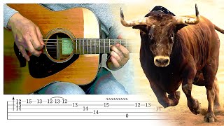 El Matador Spanish Bullfight Melody Guitar Lesson w Tabs [upl. by Eednac]