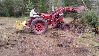 Using Farmall 300 with Box Blade and Loader to Clear Food Plot [upl. by Etirugram]