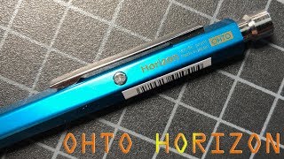 7 Ohto Horizon Blue Ballpoint Pen Review  Crazy Strong Clicker [upl. by Quintilla]