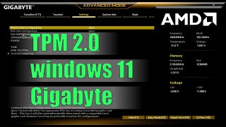 TPM 20 Windows 11 Gigabyte [upl. by Vanni]