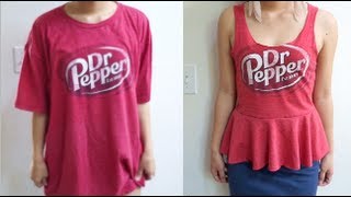 DIY Tshirt into Peplum Top [upl. by Cuttie]